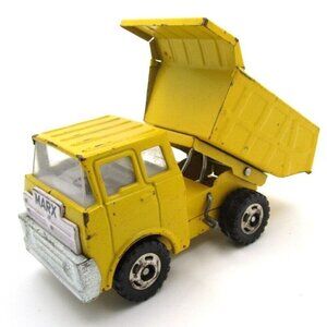 Vtg Louis Marx Metal Yellow Dump Truck Toy (Made in Japan)